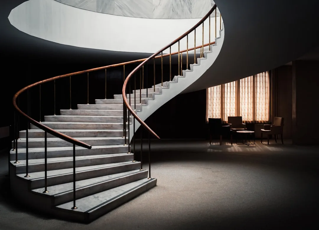 A modern architectural staircase