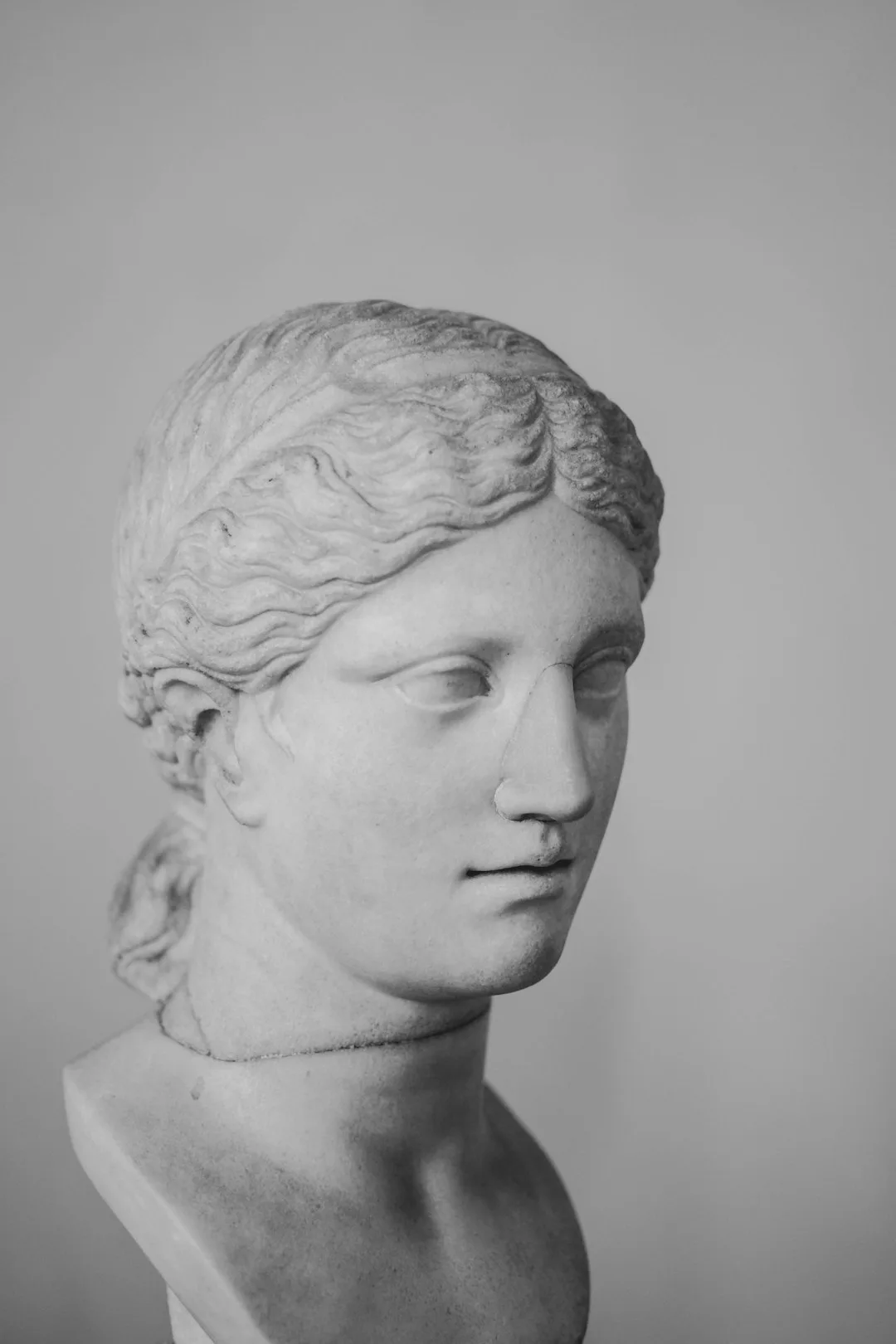 A white marble classical statue